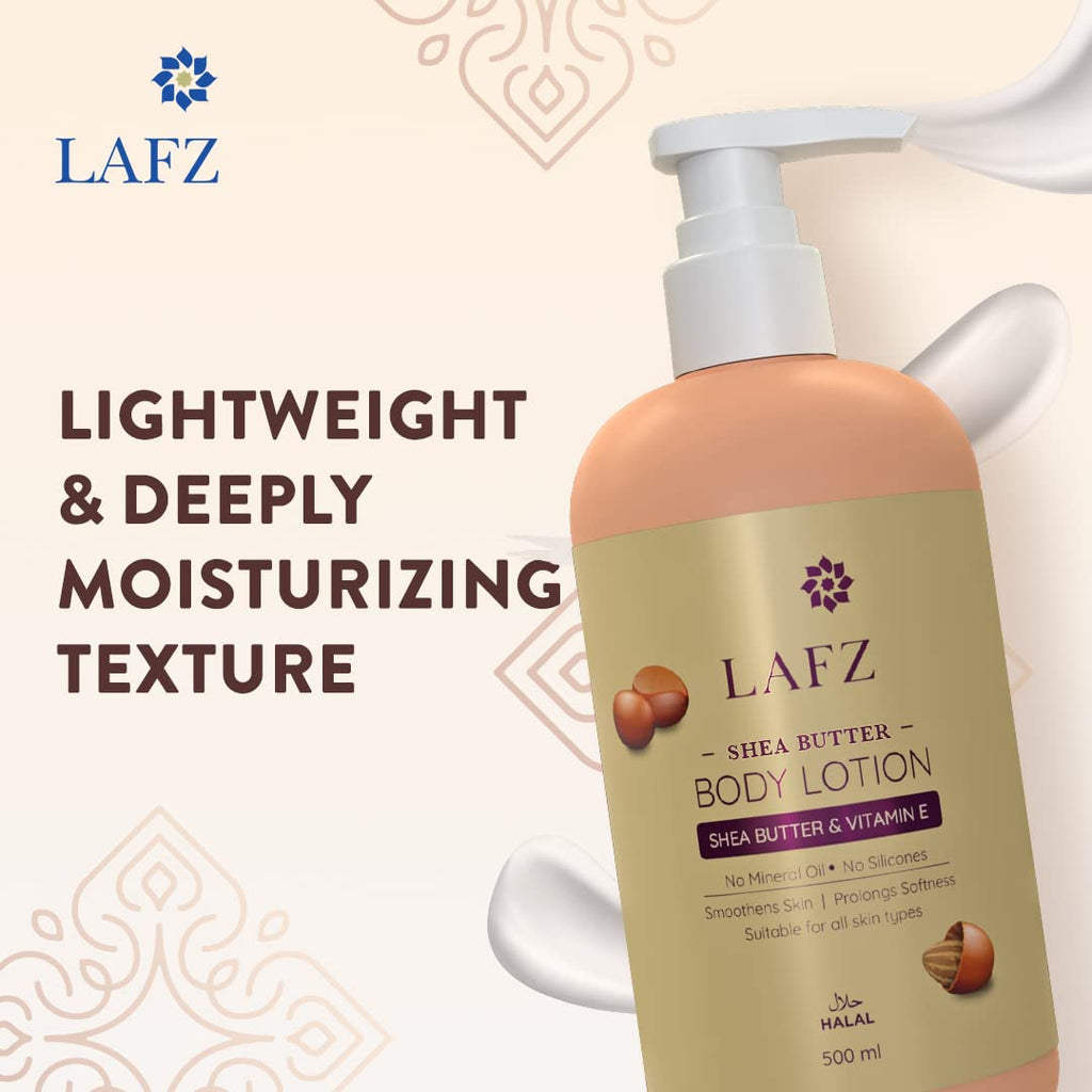 Lafz Halal Shea Butter Vitamin E Moisturizing Body Lotion 500ml
