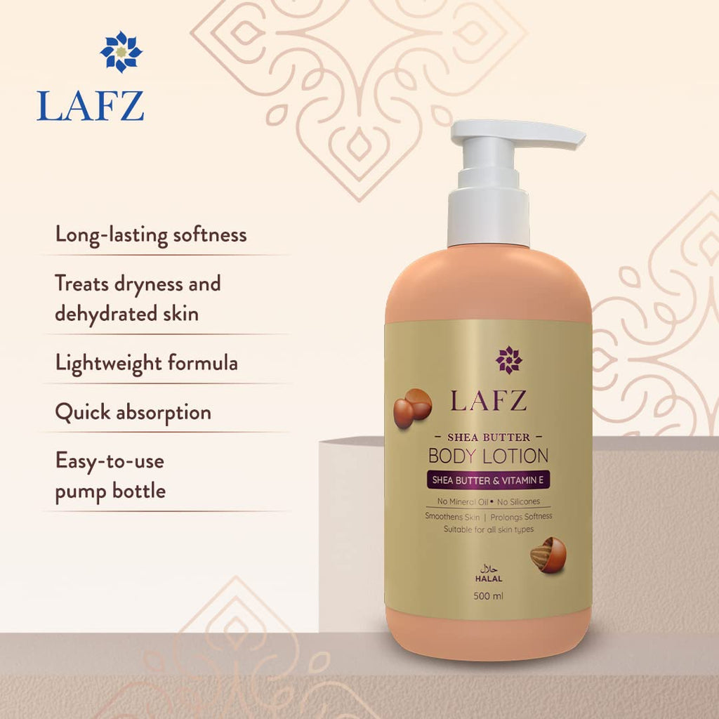 Lafz Halal Shea Butter Vitamin E Moisturizing Body Lotion 500ml