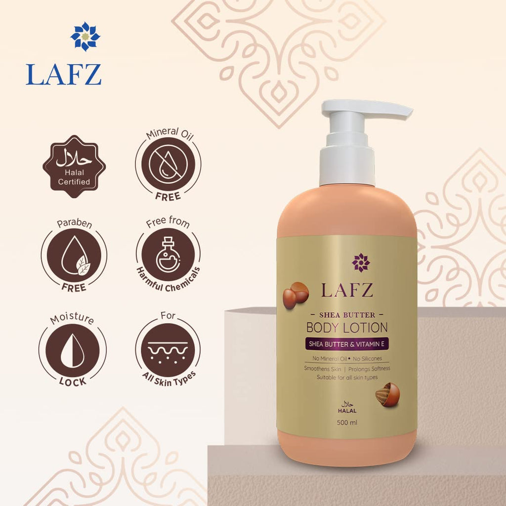 Lafz Halal Shea Butter Vitamin E Moisturizing Body Lotion 500ml