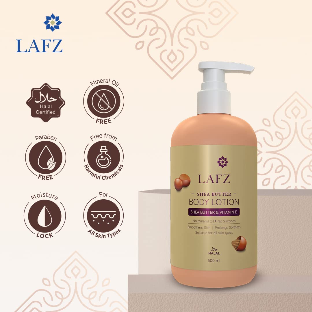 Lafz Halal Shea Butter Vitamin E Moisturizing Body Lotion 500ml