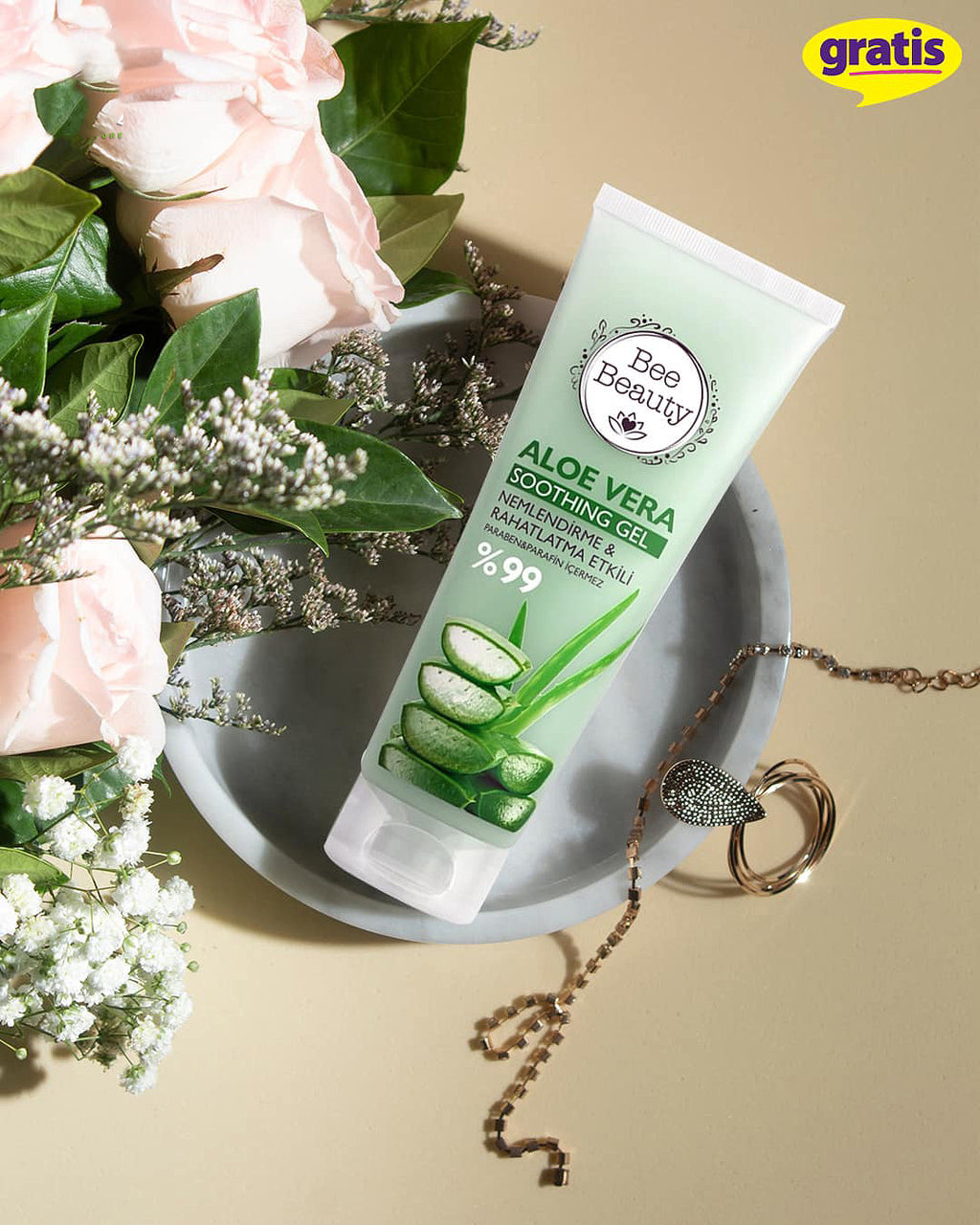 Bee Beauty Aloe Vera Turkish Soothing Gel Moisturizing & 99% Effective 200ml