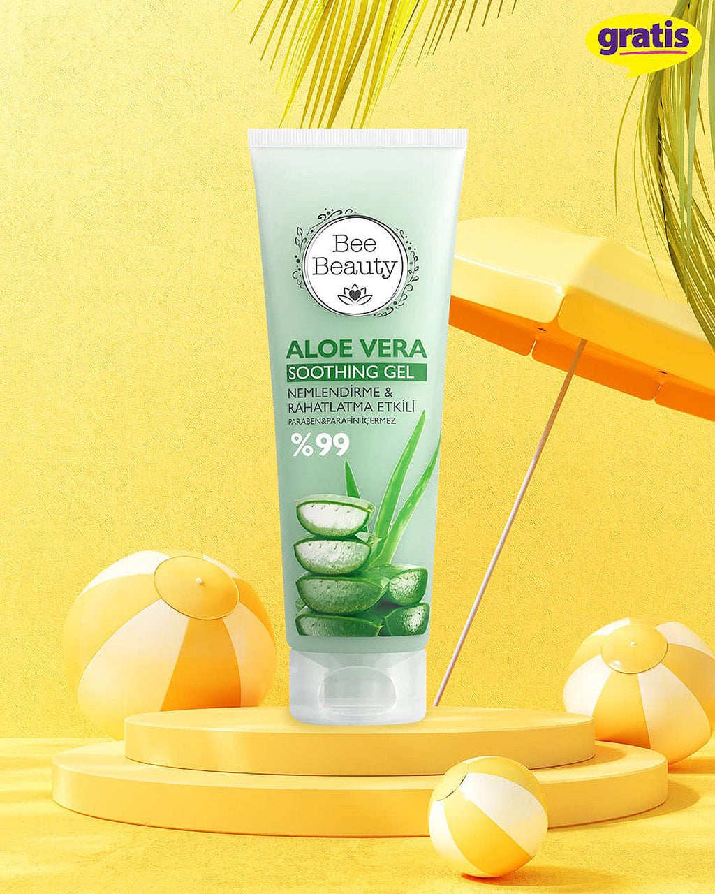 Bee Beauty Aloe Vera Turkish Soothing Gel Moisturizing & 99% Effective 200ml