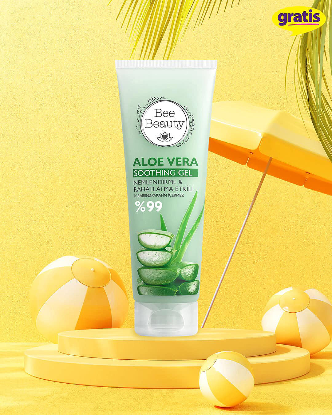 Bee Beauty Aloe Vera Turkish Soothing Gel Moisturizing & 99% Effective 200ml