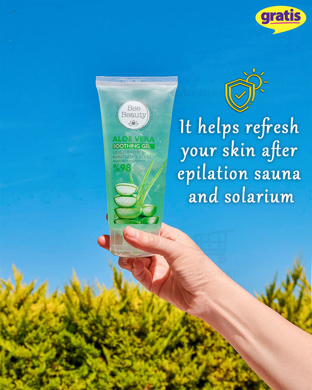 Bee Beauty Aloe Vera Turkish Soothing Gel Moisturizing & 99% Effective 200ml