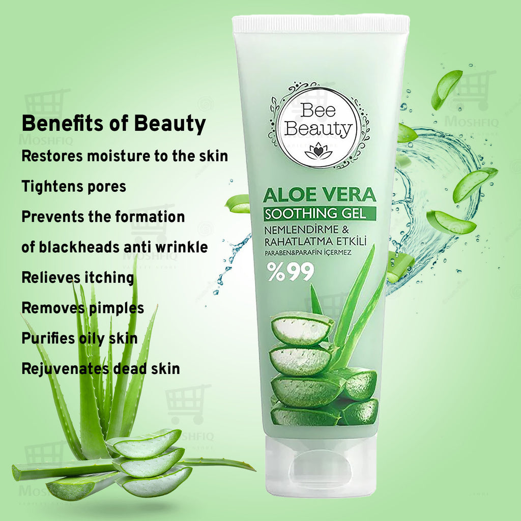 Bee Beauty Aloe Vera Turkish Soothing Gel Moisturizing & 99% Effective 200ml