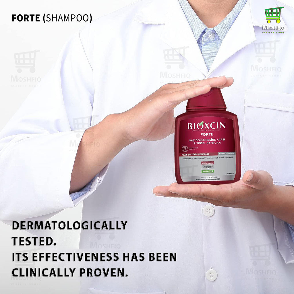 Bioxcin Forte Herbal Shampoo For Intensive Hair Loss 99%Effective For Healthy Growth, Hair Loss, Hair Thickness, Healthy Scalp,Turkish Shampoo 300ml