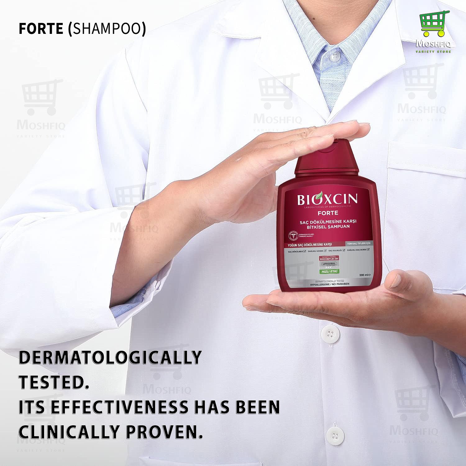 Bioxcin Forte Herbal Shampoo For Intensive Hair Loss 99%Effective For Healthy Growth, Hair Loss, Hair Thickness, Healthy Scalp,Turkish Shampoo 300ml